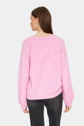 SAINT TROPEZ Gebreid vest 'Garbie' in Roze