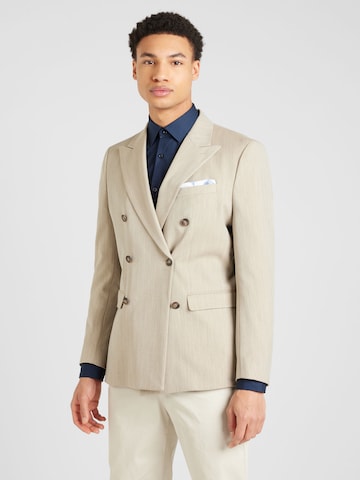 SELECTED HOMME - Ajuste estrecho Chaqueta saco 'Peter' en beige: frente