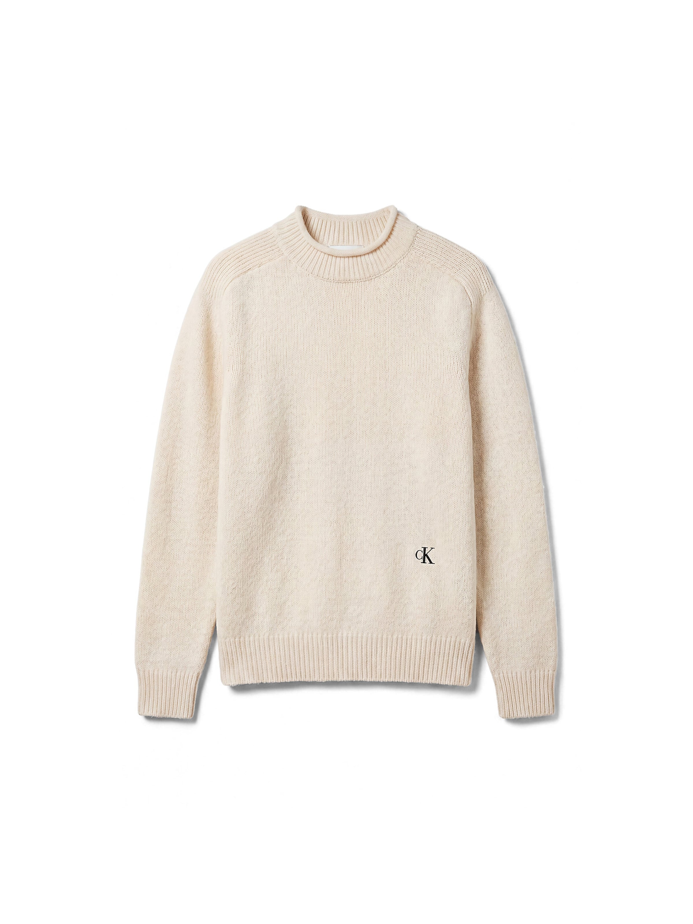 Calvin Klein Jeans Trui in Beige: voorkant