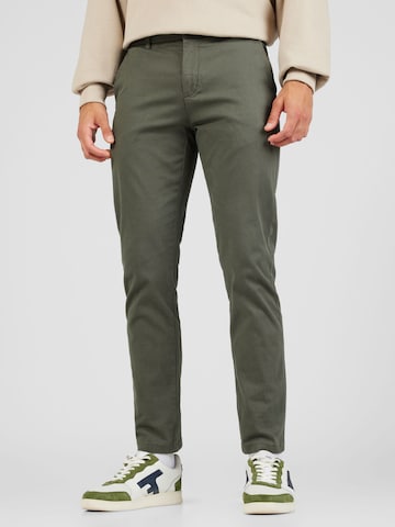 Coupe slim Pantalon chino Lindbergh en vert : devant