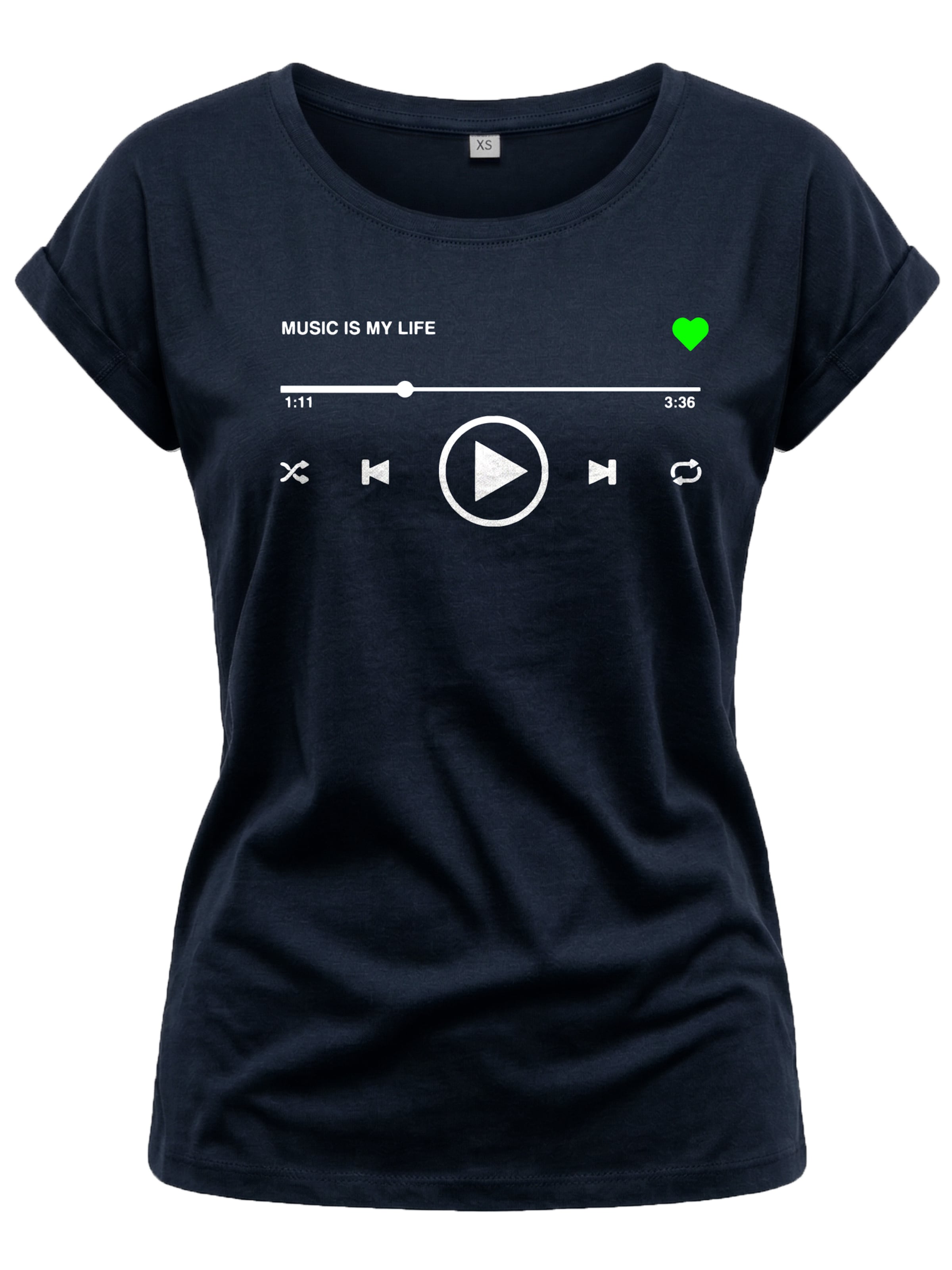 MAKAYA Shirt 'Music Playlist' in Blue: front