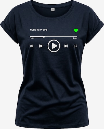 MAKAYA Shirt 'Music Playlist' in Blue: front