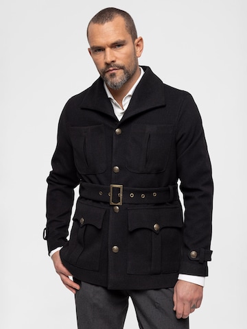 Antioch Between-seasons coat in Black: front