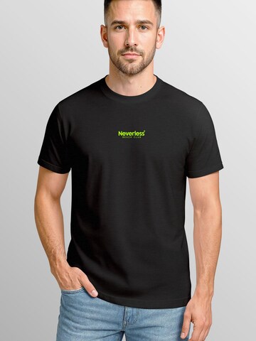 Neverless Shirt 'Beach Club Palme' in Schwarz: Vorderseite
