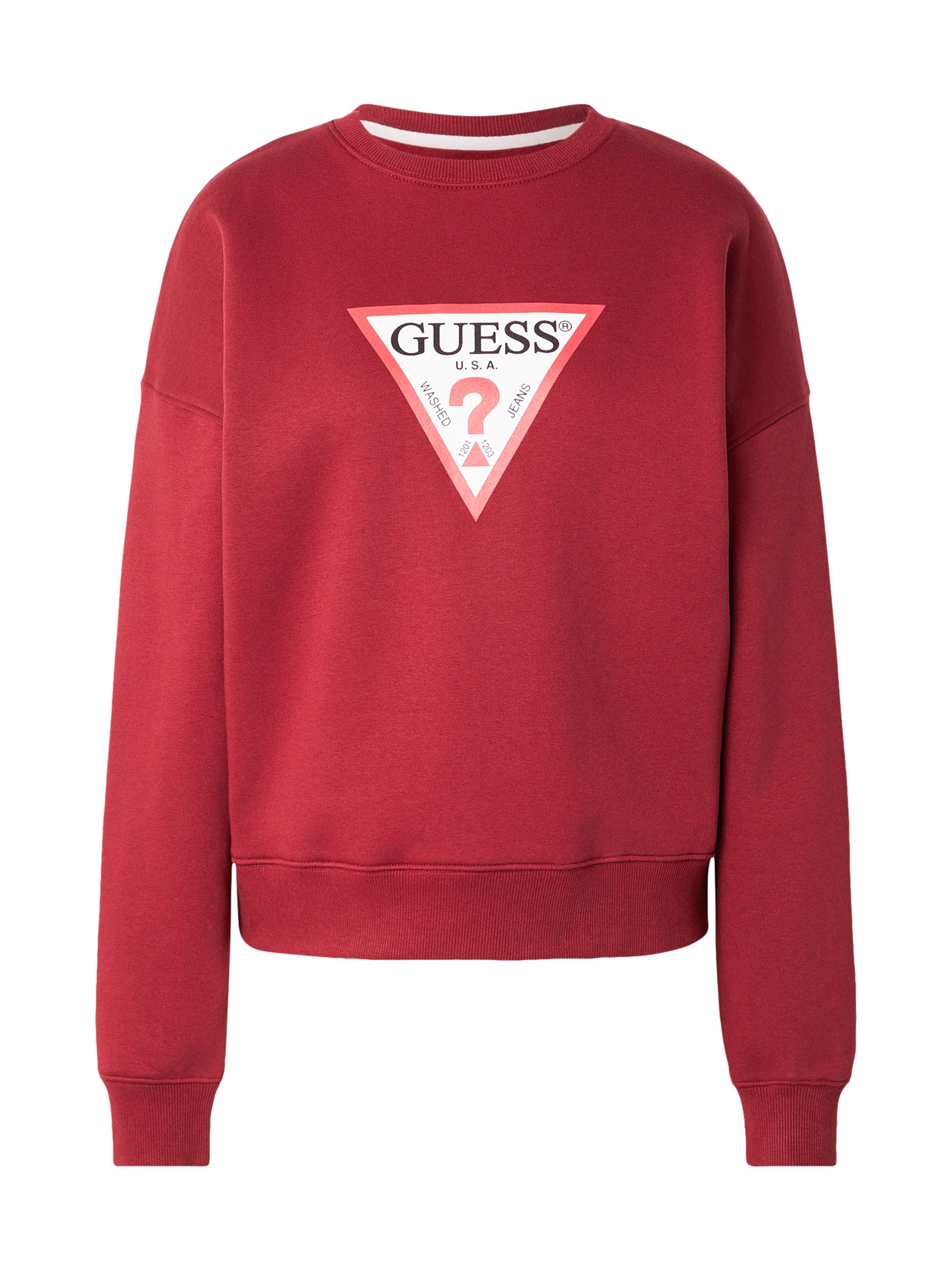 GUESS JEANS Sweatshirt 'ICONIC' i röd: framsida