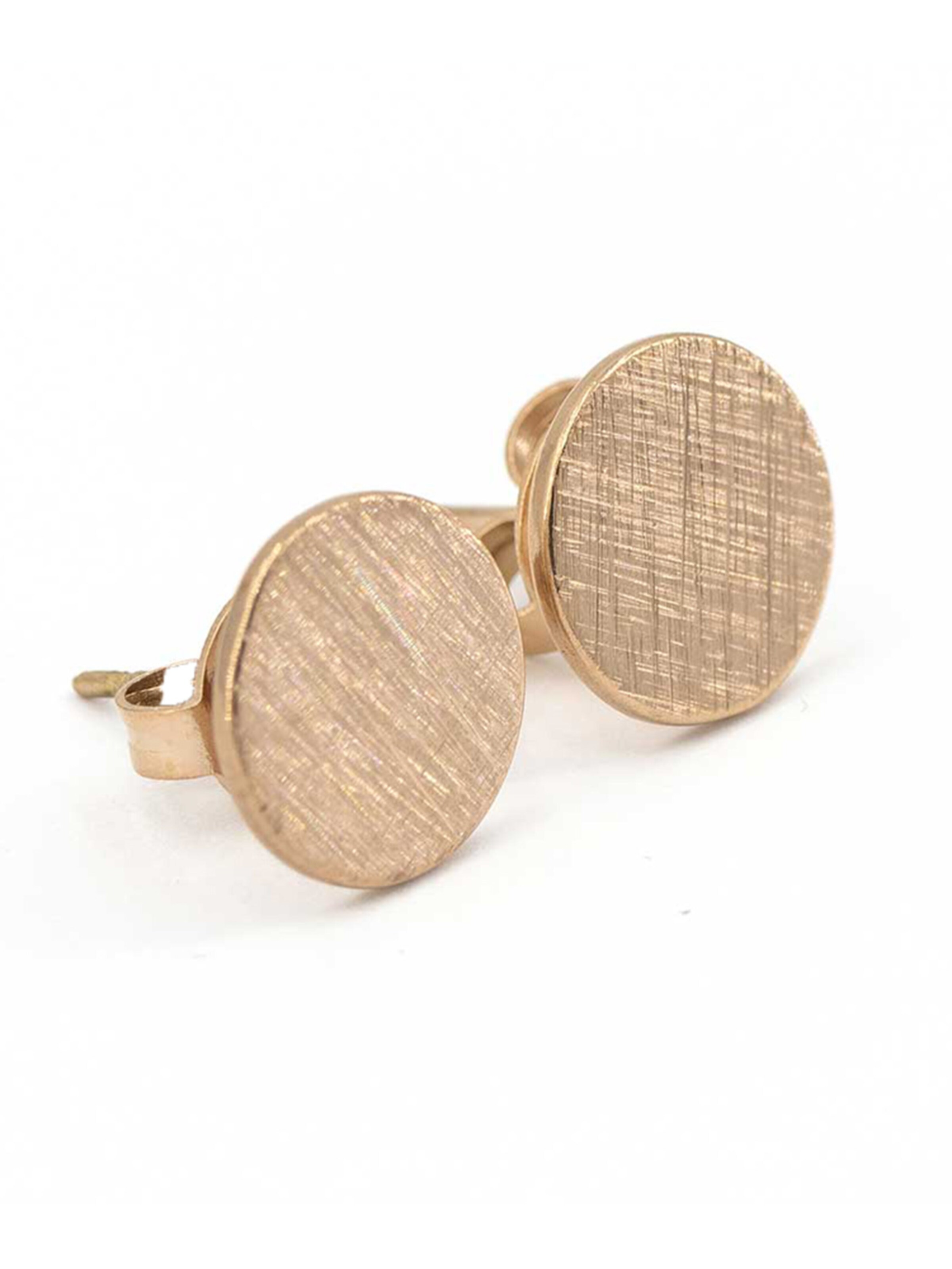 Sergio Engel Earrings 'Pura Ohrring 07 Edelstahl-Ohrstecker mit gekratzter Oberfläche, 3 Farben' in Gold: front