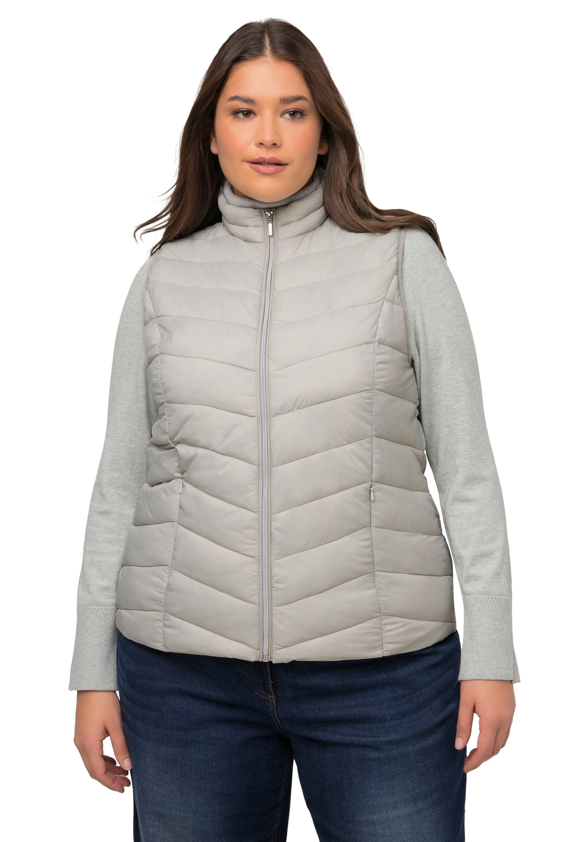 Ulla Popken Weste in Beige: Vorderseite