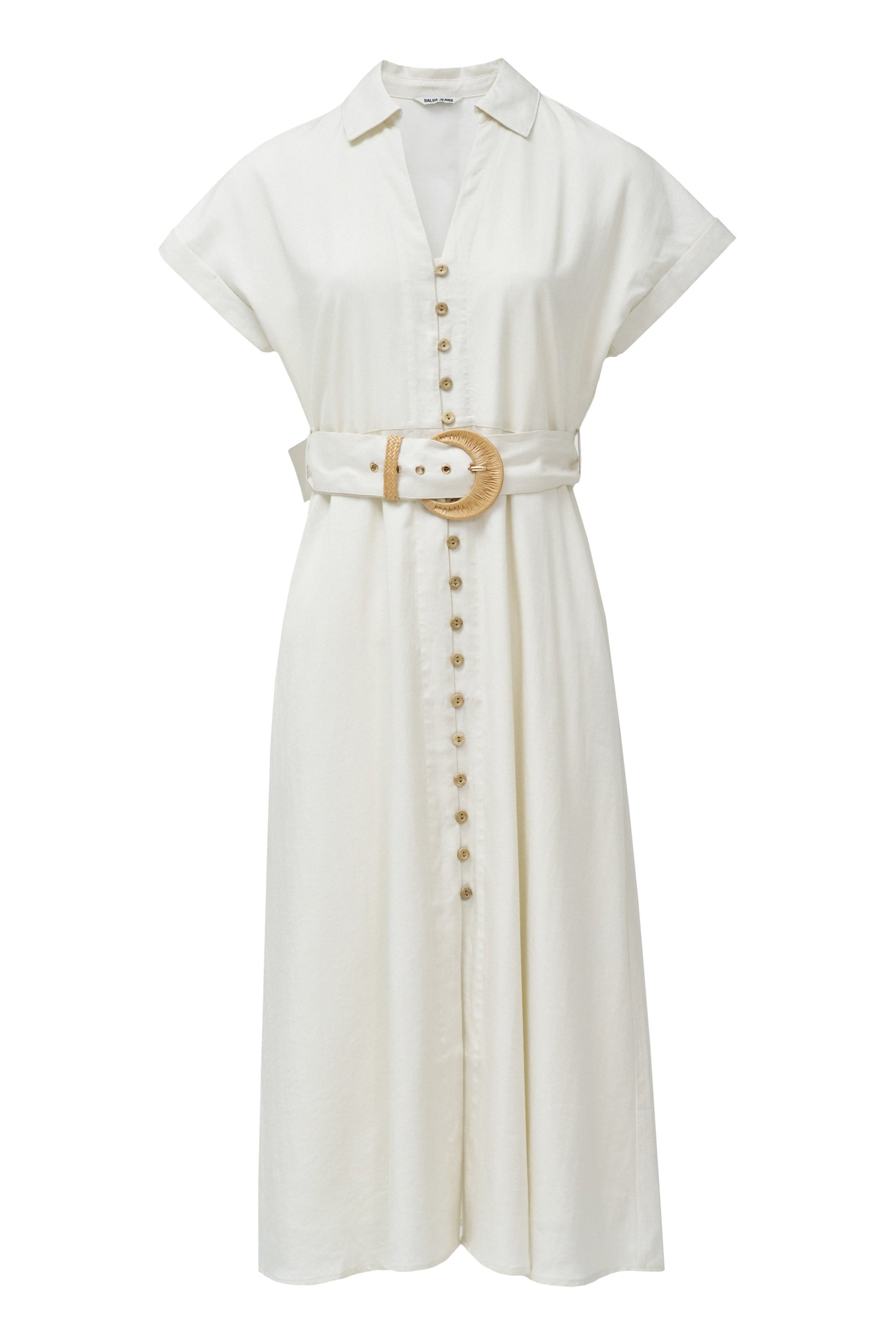 Salsa Jeans Kleid in Weiß: Vorderseite