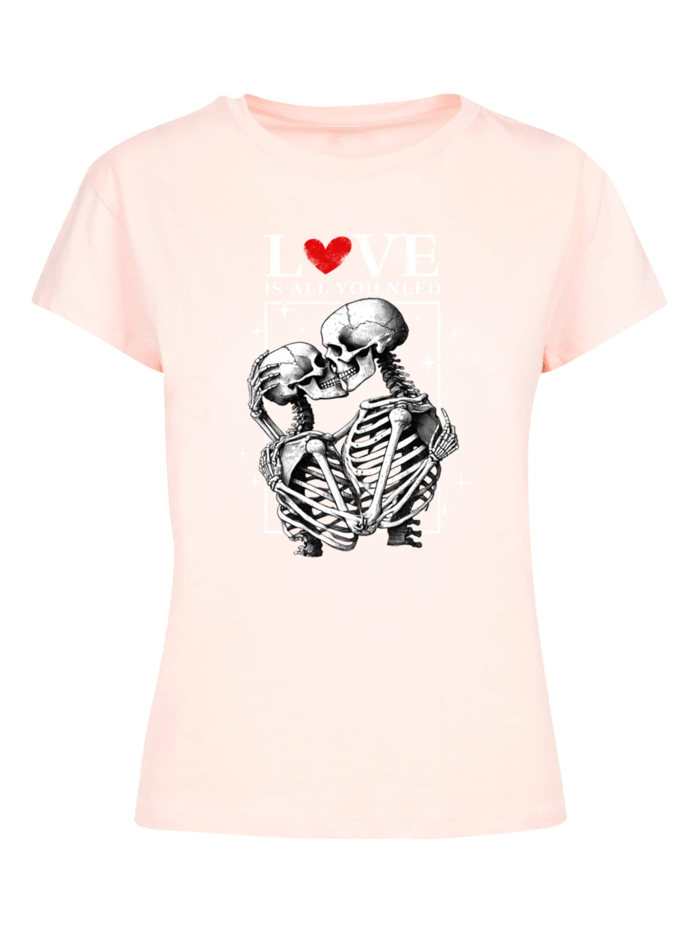 F4NT4STIC Shirt 'Love Is All You Need' in Roze: voorkant