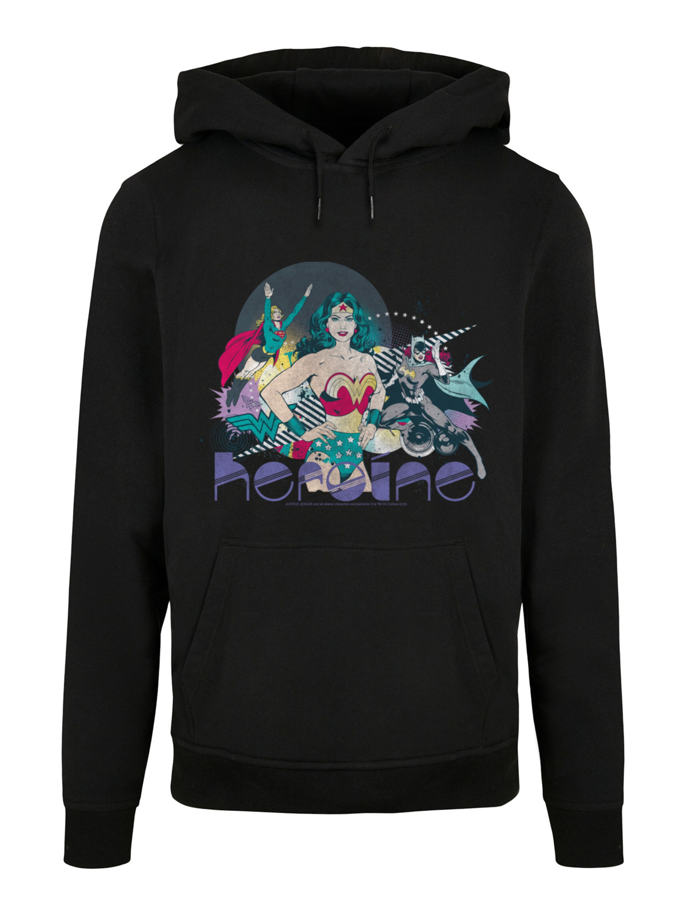 Sweat-shirt 'DC Comics Justice League  Heroine' F4NT4STIC en noir : devant