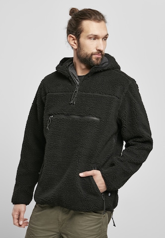 Brandit Fleece jacket 'Teddyfleece Worker' in Black: front