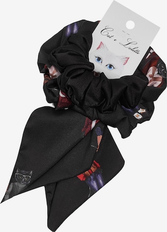 Cat e Lolette Otsanauha '2 silk scrunchies' värissä musta: etupuoli