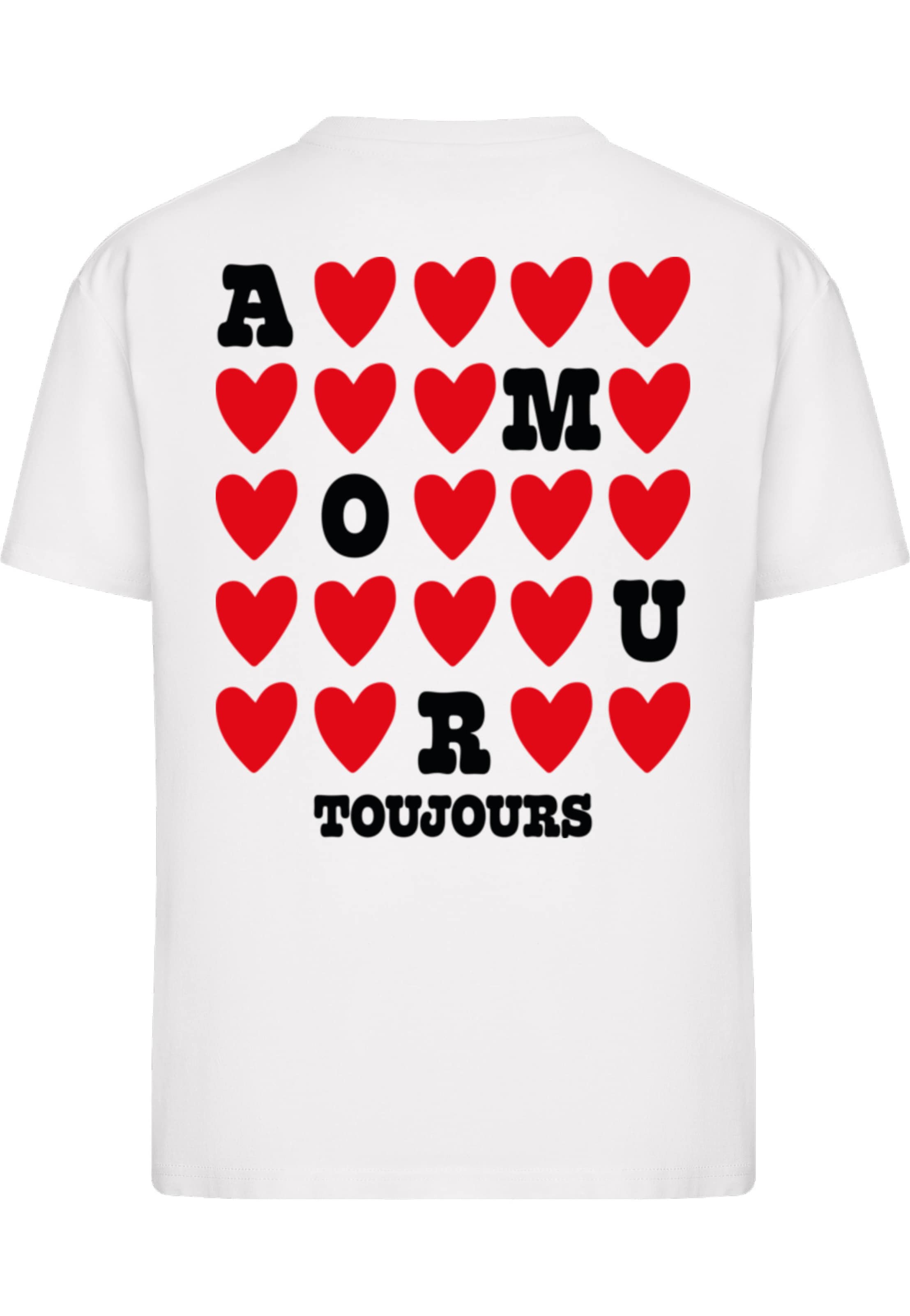 Miss Tee Koszulka 'Amour Toujours Heart' w kolorze biały