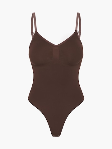 creamy Shaping Bodysuit in Brown: front