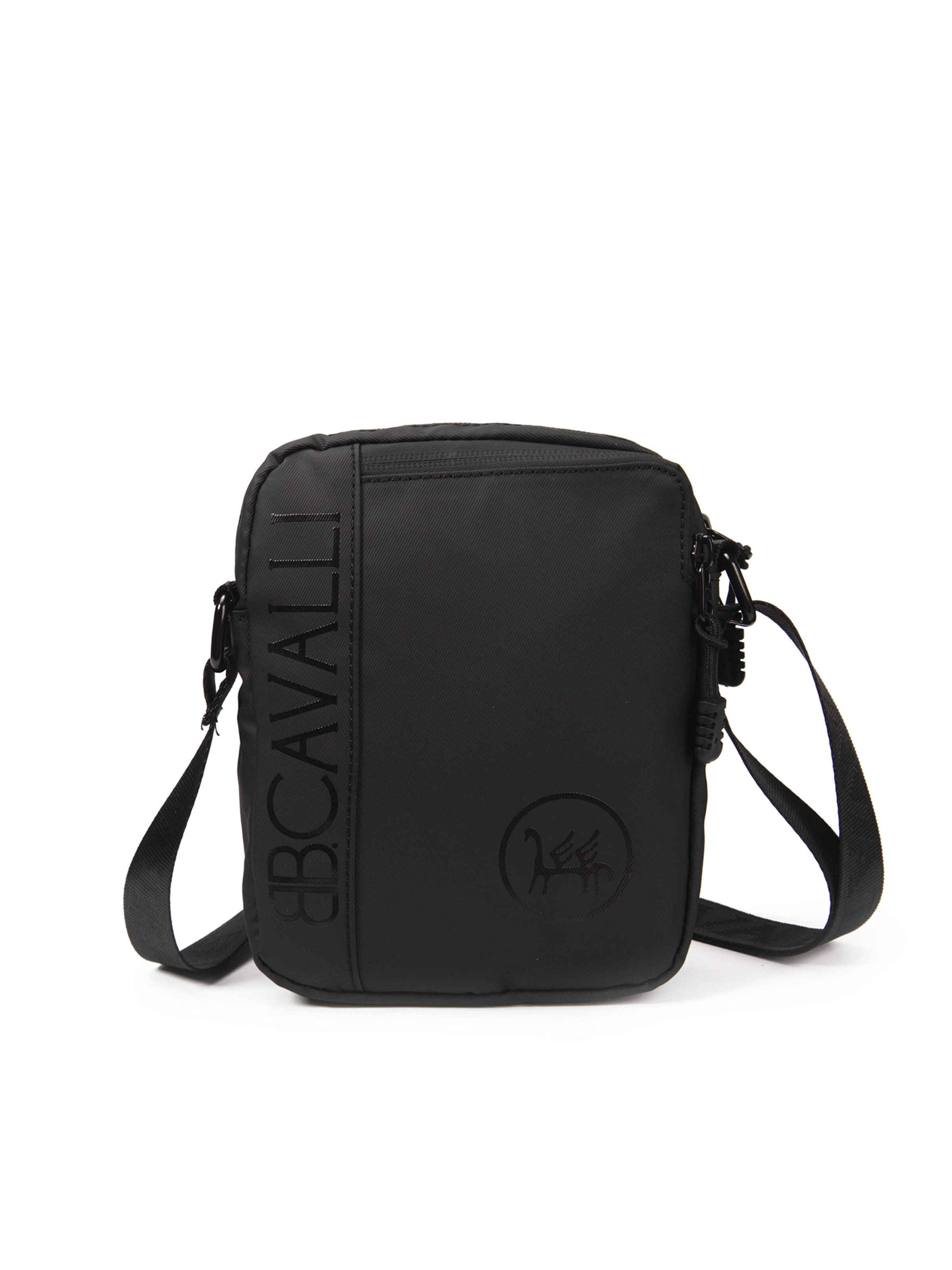 Borsa a tracolla di B. Cavalli in nero: frontale
