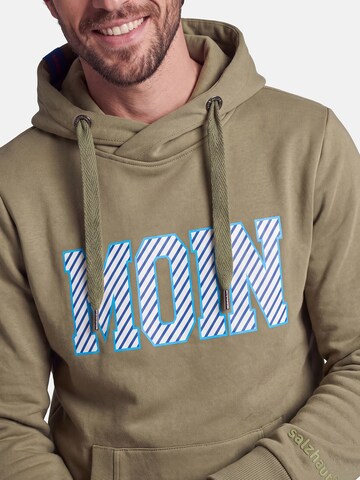 salzhaut Sweatshirt 'Heff - Moin' in Green: front