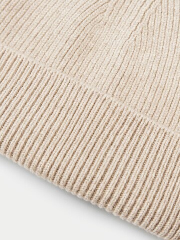 GOBI Cashmere Beanie 'Ribbed Chunky Beanie' in Beige