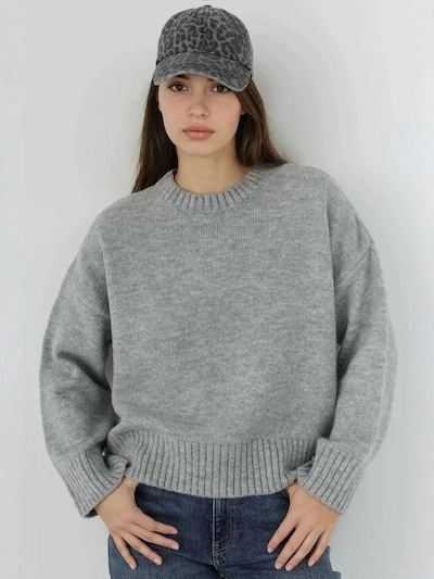 Hiccup Oversized trui in S in de kleur Lichtgrijs, Productweergave