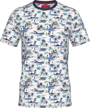 Line One Functioneel shirt 'Line One Rundhals T-Shirt mit Print' in Wit: voorkant