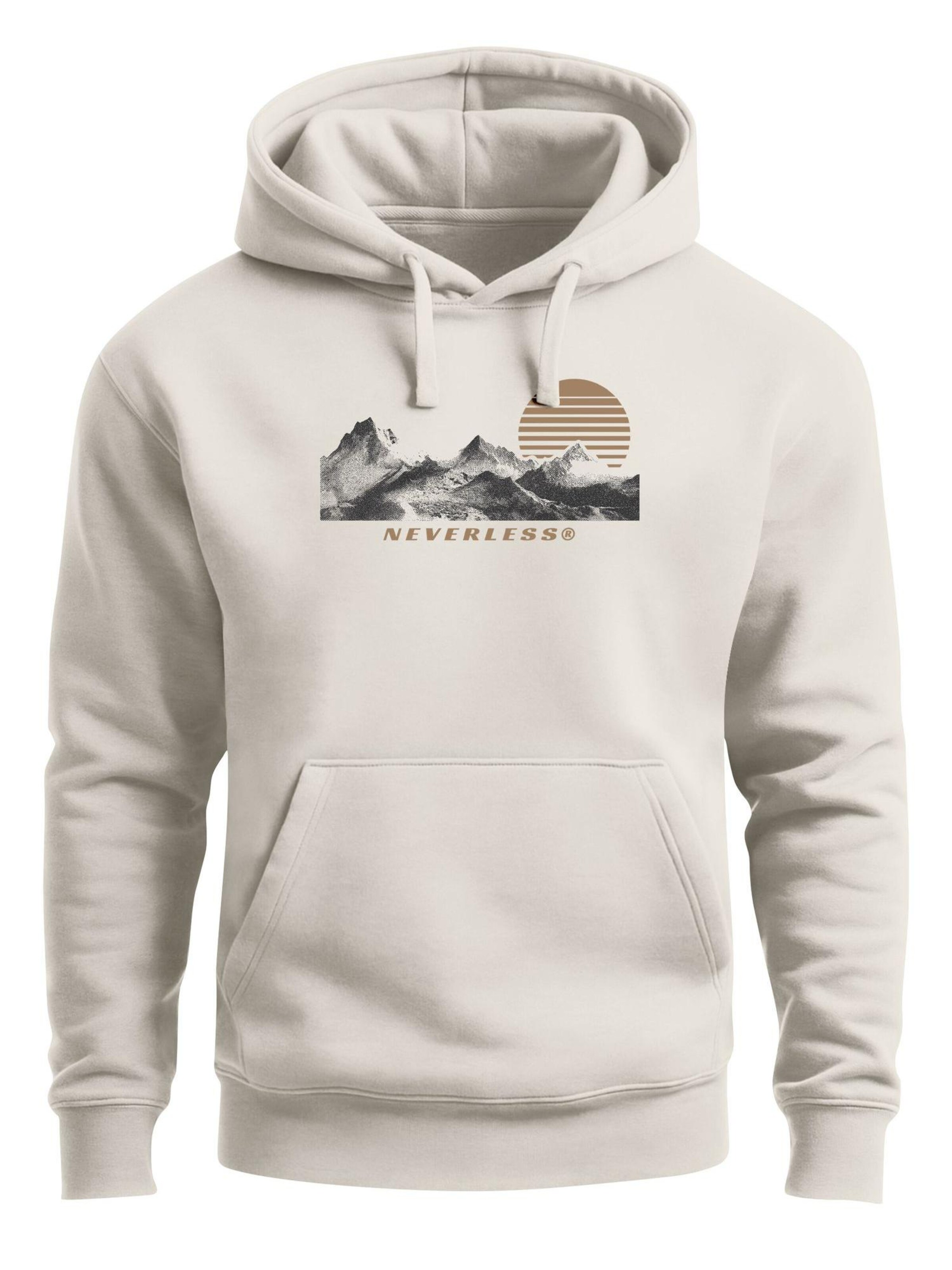 Neverless Sweatshirt 'Mountain' in Beige: front