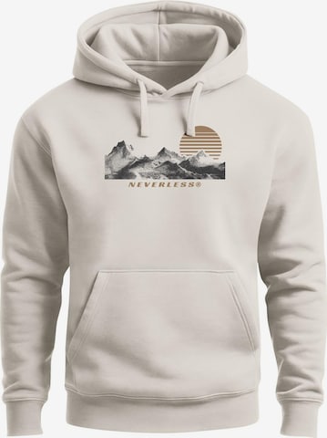 Neverless Sweatshirt 'Mountain' in Beige: Vorderseite