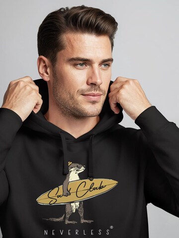 Neverless Sweatshirt 'Surf Club' in Black