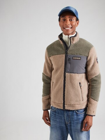 Giacca di pile 'YUPIK' di NAPAPIJRI in marrone: frontale