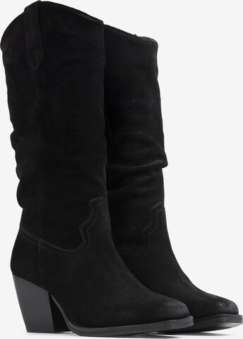 BRONX Cowboy Boots 'Fu-Zzy' in Black