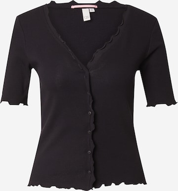 QS Knit Cardigan in Black: front