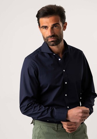 Black Label Shirt Slim fit Business Shirt 'POPLIN' in Blue: front