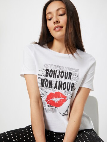 River Island Shirt 'BONJOUR' in White