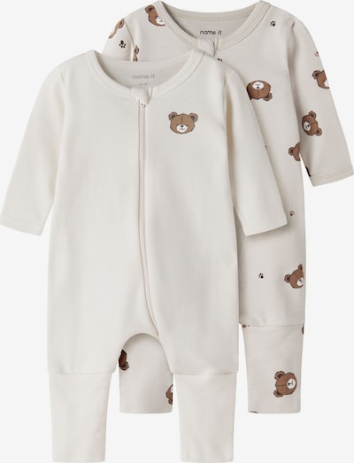 NAME IT Pidžama set u karamela / svijetlosiva / bijela, Pregled proizvoda