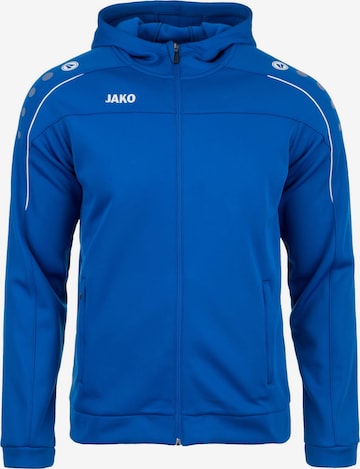 JAKO Athletic Zip-Up Hoodie in Blue: front