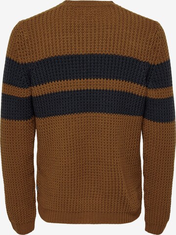 Only & Sons Sweter 'Sazlo' w kolorze brązowy