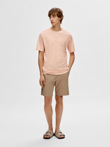 T-Shirt 'Bet' SELECTED HOMME en rose