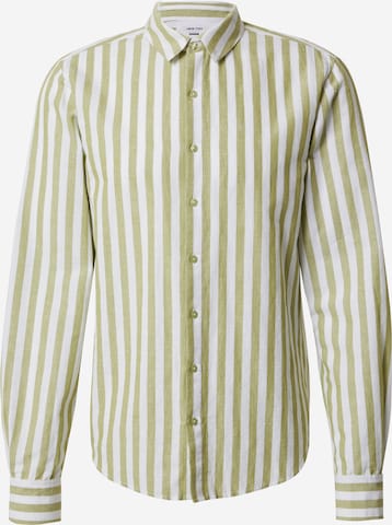 DAN FOX APPAREL Regular fit Button Up Shirt 'Baran' in Green: front