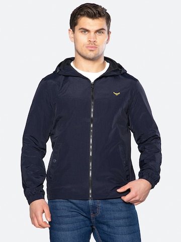 Threadbare Between-season jacket 'Carbon' in Blue: front