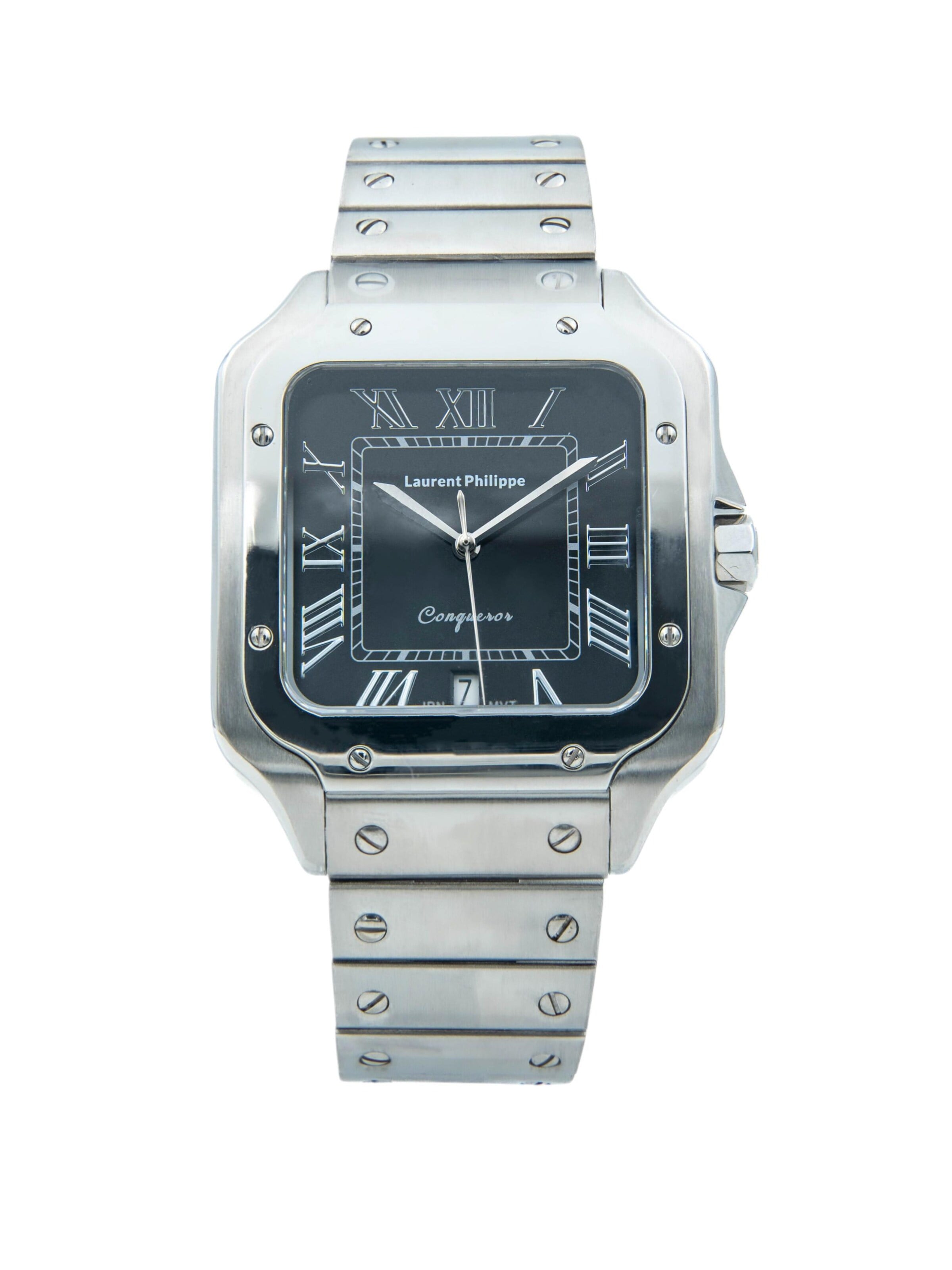 Laurent Philippe - Reloj analógico 'Conqueror Black Orlov – Vanguard' en plata: frente