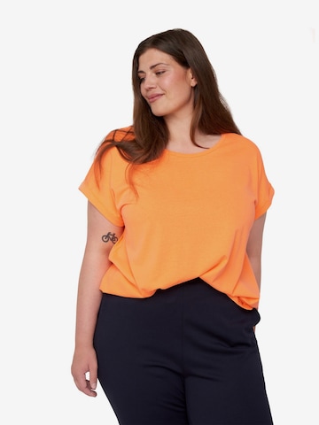 Zizzi Shirt 'Mkatja' in Orange: front