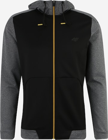 4F Bluza rozpinana sportowa w kolorze czarny: przód
