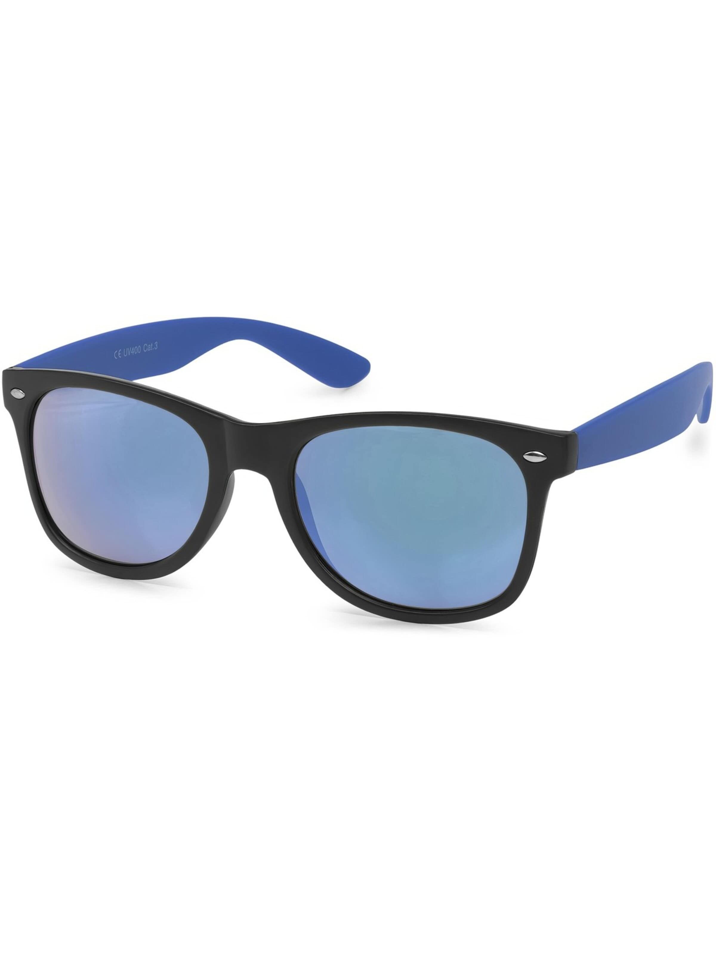 styleBREAKER Sunglasses 'Nerd Sonnenbrille mit Rechteckigen Gläsern' in Blue: front