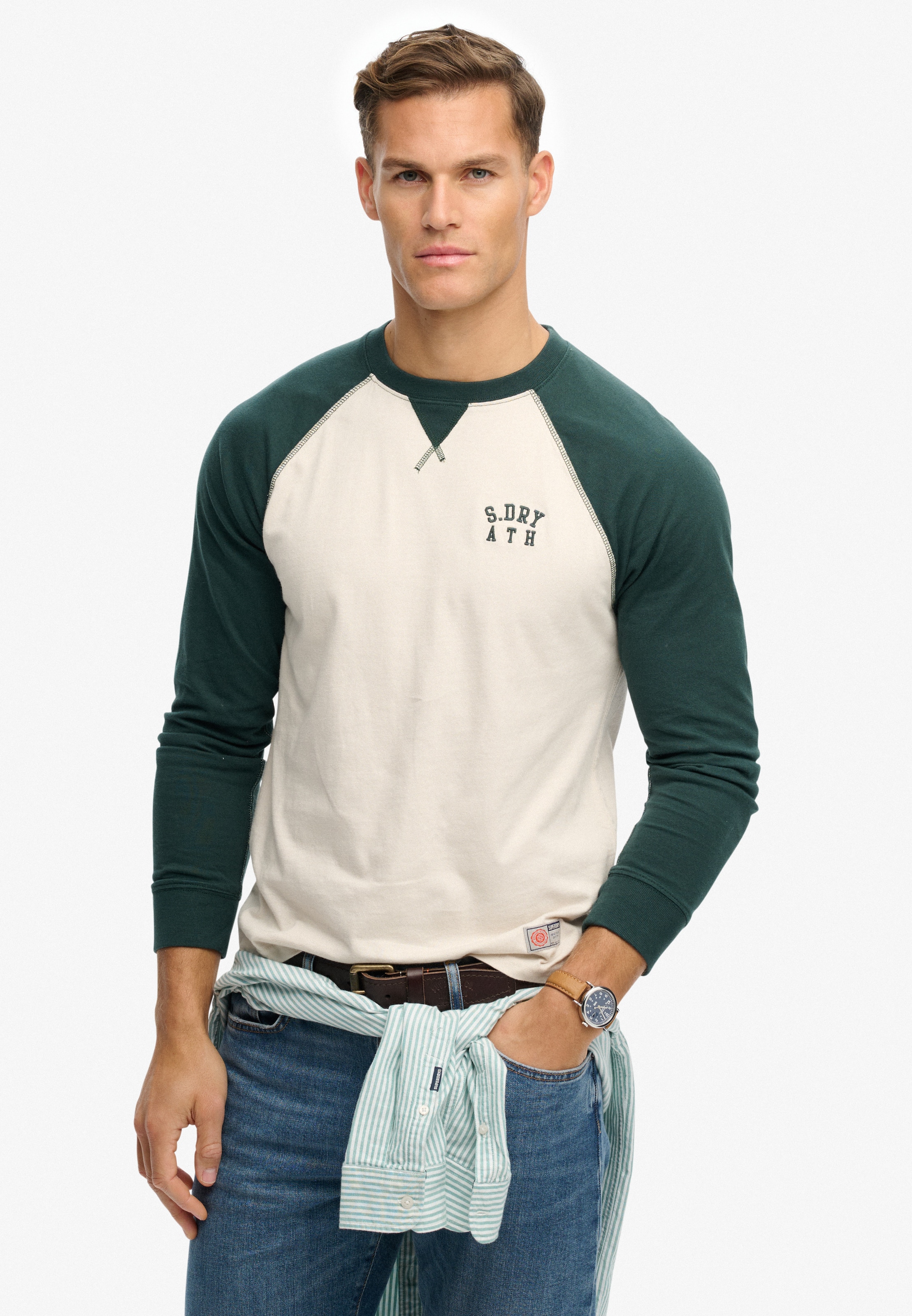 T-Shirt 'Vintage Athletic' Superdry & Co en vert : devant
