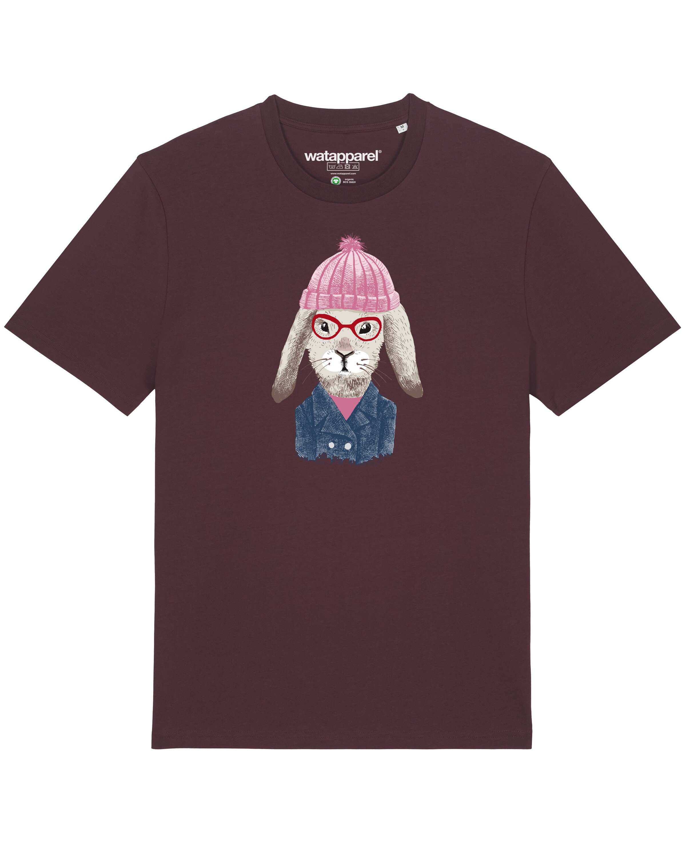 Watapparel T-Shirt ' Hase ' in Rot: Vorderseite