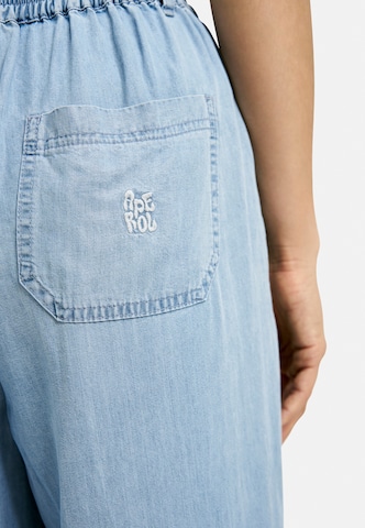 Smith&Soul Regular Hose Wide Leg aus Lyocell im Denim Look in Blau
