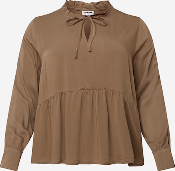 Noisy May Curve Blouse 'AYTA' in Brown: front