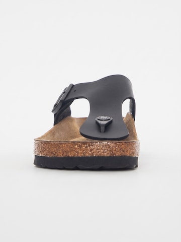 BIRKENSTOCK T-bar sandals 'Ramses Birko Flor Regular Fit Black' in Black