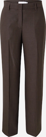 Coster Copenhagen Loose fit Pleated Pants 'Petra' in Brown: front