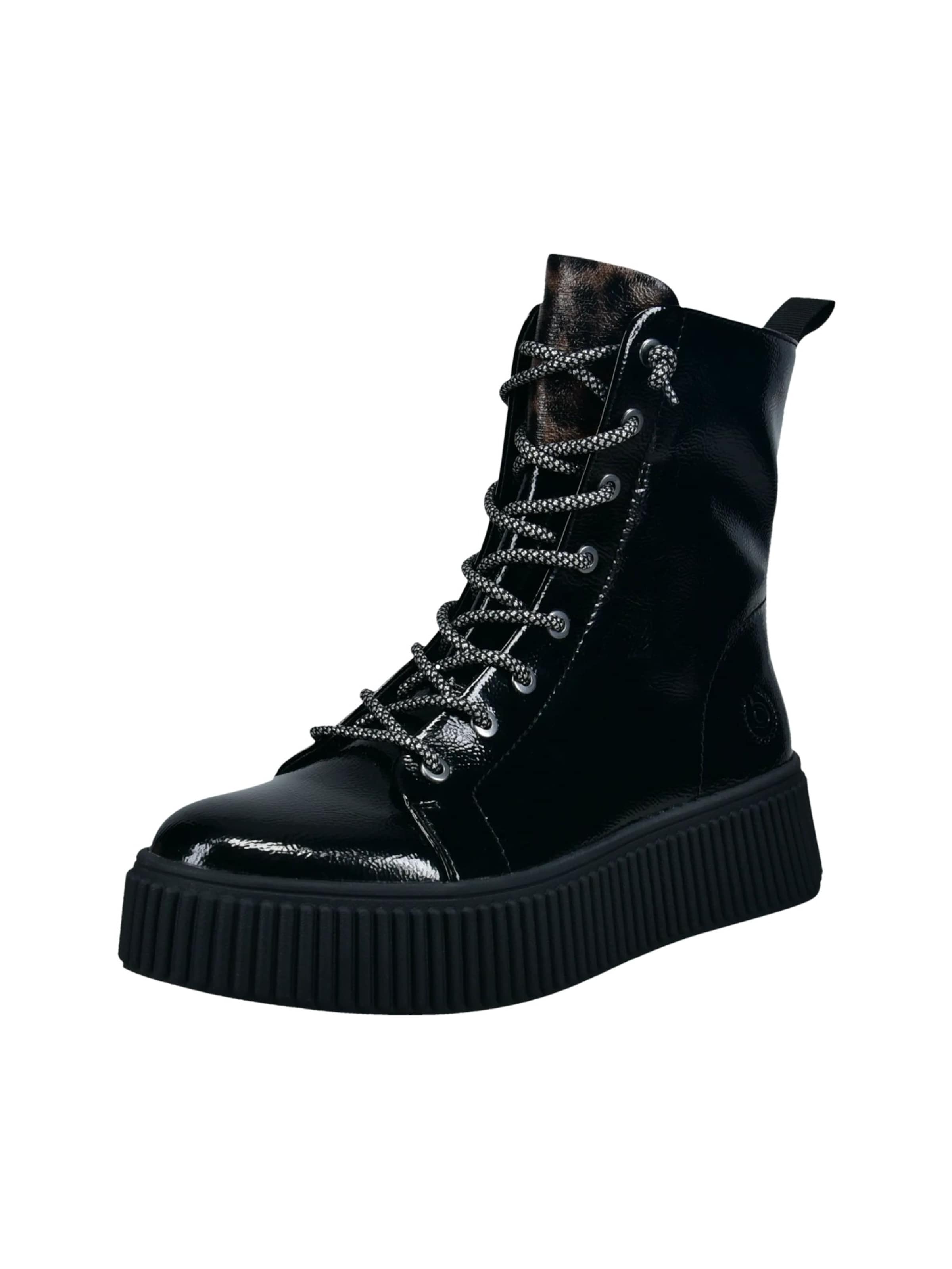 Bottines à lacets bugatti en noir : devant