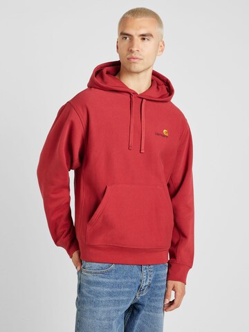 Sweat-shirt 'American Script' Carhartt WIP en rouge : devant