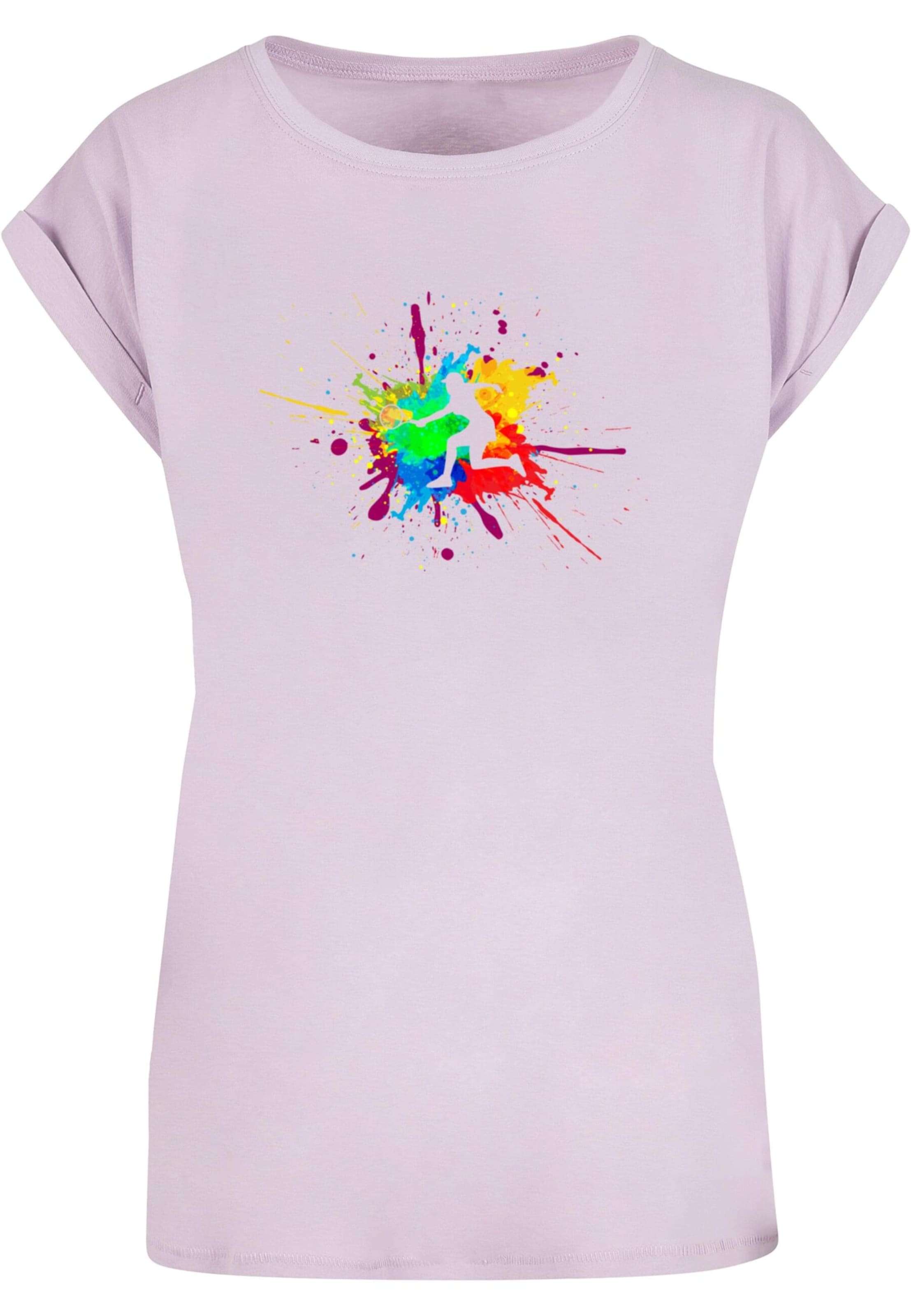 Merchcode Shirt 'Color Splash Player' in Purple: front